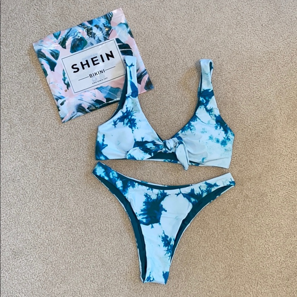Knot Front Tie Dye Bikini Set